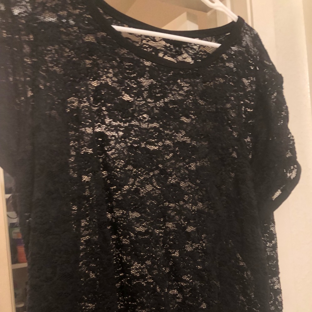 Torrid see through lace black shirt size 24